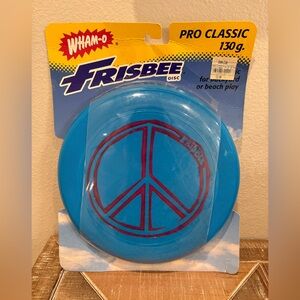 NEW Wham-O Frisbee Disc Pro Classic Vintage Blue Peace Sign Hippy 1998 Rare